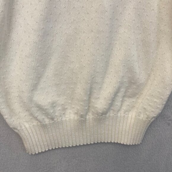 Vintage Bay Point Threads Womens Short Sleeve Sweater Small S White Embroidered - Picture 11 of 12